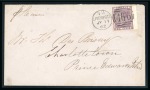 Stamp of Canada » Prince Edward Island » Incoming Mail Great Britain. 1862 (July 11). Envelope from Liverpool, bearing 1855-57 6d lilac