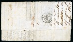 Italian States - Sardinia. 1859 (March 23). Entire letter from Genoa to Boston with 1859 40c and 1858 80c