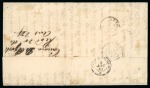 Stamp of United States » Incoming Mail Modena. 1857 Entire letter from Carrara to New York, 1852 10c pair & 40c strip of three