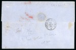 1862, Lettre de La Rochelle pour New-York, affranchissement