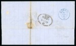 1865 Cover from Malaga to Halifax bearing 1865 2r pair