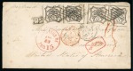 Stamp of United States » Incoming Mail Italian States - Papal States. 1862 (April 5). Envelope from Rome to Milford, with 1852 8b in two pairs