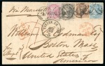 India. 1862 (June 21). Entire letter from Calcutta to Spain, franked by 1855 8a and 1856-64 1/2a, 1a & 4a