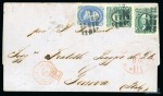 1867 (Nov 30). Cover from New York to Genoa, with 1861-62 1c and 10c (2), carried by French ship