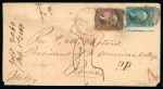 1869 Underpaid cover from Pittsburg to Rome