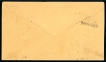 Denmark. 1868 Envelope from Copenhagen to Millerton, California, franked by 1864-70 2s, 3s and 16s, perf. 13x12 1/2