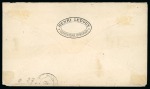 1879 Envelope sent from Georgetown franked Peace & Commerce 35c pair tied by octagonal "DEMERARI/5.DEC.79/PAQ.C No.1" ds