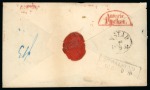 1854 (May). Envelope to Boston, paying the 1 rigdaler 6 skilling banco rate