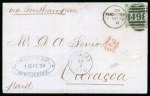 Stamp of Netherlands » Netherlands Colonies » Curacao » Incoming Mail Great Britain. 1870 (Sep 1). Cover from Manchester to Curaçao, with 1867-80 1s green pl.4 paying single rate