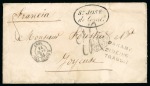 1863 (Dec). Envelope from San Jose via USA to France, "Sn JOSE/de Guala" hs