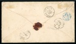 Stamp of Guatemala 1863 (Dec). Envelope from San Jose via USA to France, "Sn JOSE/de Guala" hs