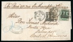 Stamp of Salvador » Incoming Mail Great Britain. 1876 (Feb 1). Entire from Scotland to Salvador with 1873-80 1s pl.12 and 6d pl.14