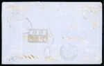 1864 Cover front from Bogota to France, with 1863 10c blue tied by oval "BOGOTA" hs