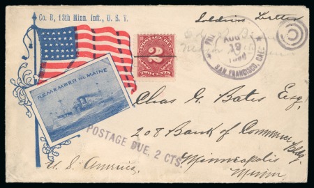 1898 (Aug 19). Soldiers letter on pre-printed envelope bearing early departure military duplex cancel (Baker D-1)