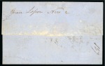 Spain. 1859 (May 3). Wrapper from Bilbao to Montevideo, with 1855 wmk loops 2r