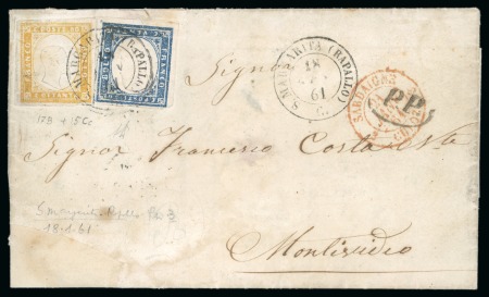 Italian States - Sardinia. 1861 (Jan 18). Cover from Santa Margherita, Liguria, to Montevideo