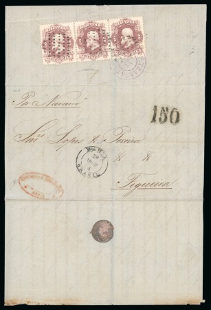 1869 (Apr 28). Entire from Bahia to Figueira, Portugal,