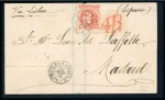 1874 (Jun 6). Mourning wrapper from Buenos Aires to Madrid, Spain, with 1867-68 5c