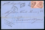 Stamp of Argentina » Incoming Mail Belgium. 1871 (Jan 17). Entire from Antwerp to Buenos Aires, two 1865-67 40c, with very rare "CONFon. ARG / PAQ. BELGE" cds on reverse