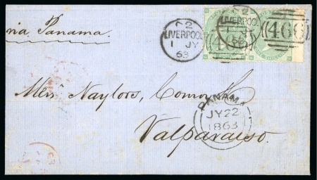 Stamp of Large Lots and Collections 1862-72, Group of six transatlantic covers