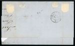 1856-69. Group of 6 covers and 2 fronts sent transatlantic, all with French frankings