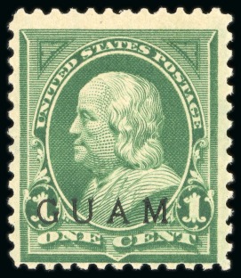 Stamp of United States » U.S. Possessions » Guam 1899 1c green from the 1900 Special Printing, original gum