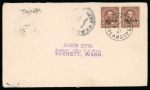 Stamp of United States » U.S. Possessions » Guam 1901 (Nov 30). Envelope from the Zug correspondence, with 1899 4c pair tied by "AGANA / ISLAND OF GUAM" cds