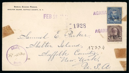 1901 (Feb 28). Envelope sent registered from Agana to New York, with 1899 5c and 8c