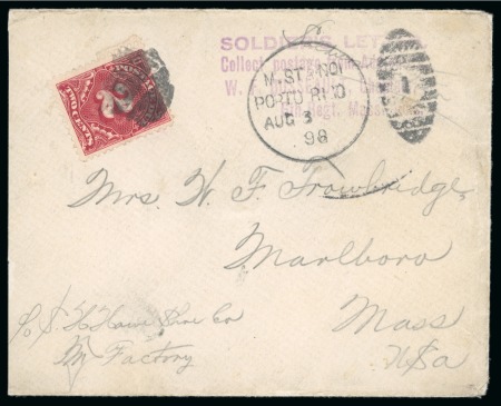 Stamp of United States » U.S. Possessions » Puerto Rico (US) » US Military Mail 1898 (Aug 3). Cover with Playa de Ponce Military Station n. 1, FDC