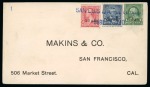 Stamp of United States » U.S. Possessions » Guam 1899 (Dec 9). Envelope from San Luis D'Apra to California, with 1899 1c, 2c and 5c, tied by blue two-line ds