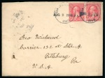 1900 (Aug 2). Envelope from San Luis D'Apra to Pennsylvania, with 1899 2c pair tied by black San Luis D'Apra cds