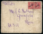 Stamp of United States » U.S. Possessions » Guam 1900 (Oct). Envelope from San Luis D'Apra to Massachusetts, bearing two Philippines 2c