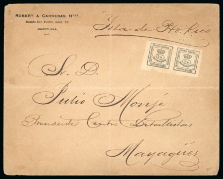 Stamp of United States » U.S. Possessions » Puerto Rico (US) » US Military Stations 1899 (Jan 19). Incoming cover from Spain with receiving Military Station No. 3 cds on reverse