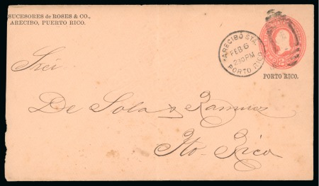 Stamp of United States » U.S. Possessions » Puerto Rico (US) » US Military Stations 2c stationery envelope to San Juan, cancelled by "ARECIBO STA./PORTO RICO/1" duplex