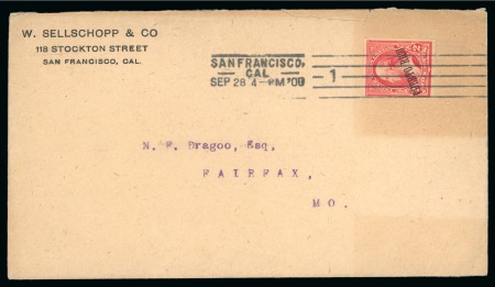 Stamp of United States » U.S. Possessions » Puerto Rico (US) » U.S. Administration - Regular Issues 1900 (Sept 28). Cover from san Francisco to Missouri, franked by 1900 2c