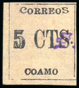 Stamp of United States » U.S. Possessions » Puerto Rico (US) » Local Issues Coamo Provisional. 5c black, type III, position 6,  mint o.g.