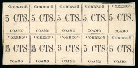 Stamp of United States » U.S. Possessions » Puerto Rico (US) » Local Issues Coamo Provisional. 5c black, complete sheet of ten