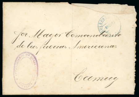Stamp of United States » U.S. Possessions » Puerto Rico (US) » Local Issues Quebradillas Provisional. 1898 (Nov 9). Cover to Camuy, bearing "AYUNTAMIENTO DE QUEBRADILLAS/ALCALDIA" double oval postmark