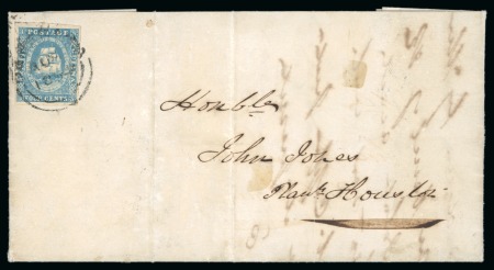1853-55 Waterlow lithographed 4 cents blue, on cover