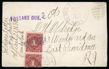 Stamp of United States » U.S. Possessions » Philippines » Military Mail and Stations 1900 (Feb 13). Stampless soldier's letter from Iloilo to Rhode Island, (Baker C-7a)