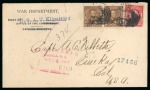 Registered U.S. Penalty cover from Manila to California, franked by 1903-04 2c and 1901 4c pair
