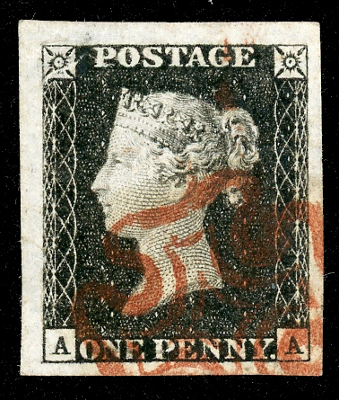 1840 1d. black, AA, Pl. 1a, a superb used example from