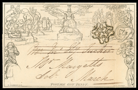 1843 (23 May) 1d. letter sheet, A81, neatly cancelled