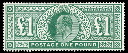 1911-13 Somerset house, £1 green, fine mint with large