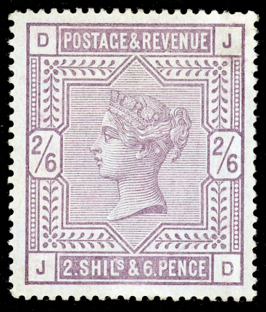Stamp of Great Britain » 1855-1900 Surface Printed » 1883-84 & 1888 High Values 1883-84 2/6d. lilac, JD, on blued paper, fine mint