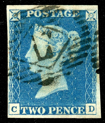 Stamp of Great Britain » 1840 2d Blue (ordered by plate number) 1840 2d. blue, CD, Pl. 1, good to large margins all