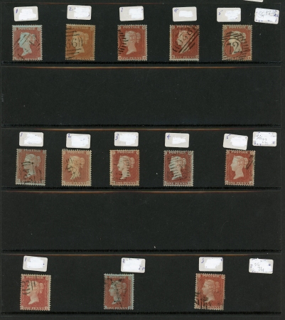 Stamp of Great Britain » Collections 1854-56 A used and unplated range of the various shades
