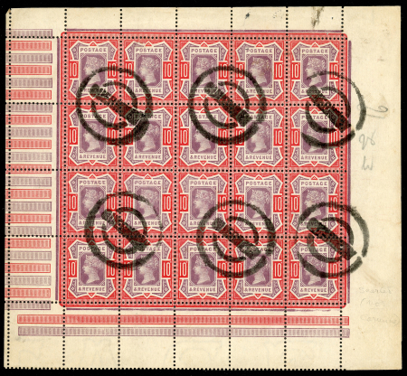 Stamp of Great Britain » 1855-1900 Surface Printed » 1887-1900 Jubilee Issue & 1891 £1 Green 1887-1900 10d. dull purple and scarlet complete used