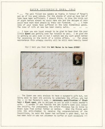 Stamp of Great Britain » 1840 1d Black and 1d Red plates 1a to 11 1840 1d. black, KI, Pl. 8, used on entire letter neatly