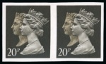 Stamp of Great Britain » Queen Elizabeth II 1990 150th Anniversary of the Penny Black 20p mint nh imperforate pair